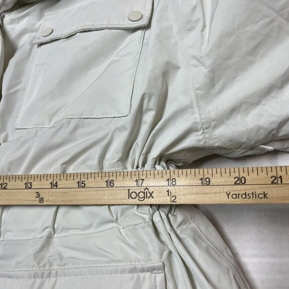 Sweaty Betty Alps Ski Jacket Womens L White Duck Down Puffer Belted Waterproof - Picture 8 of 9